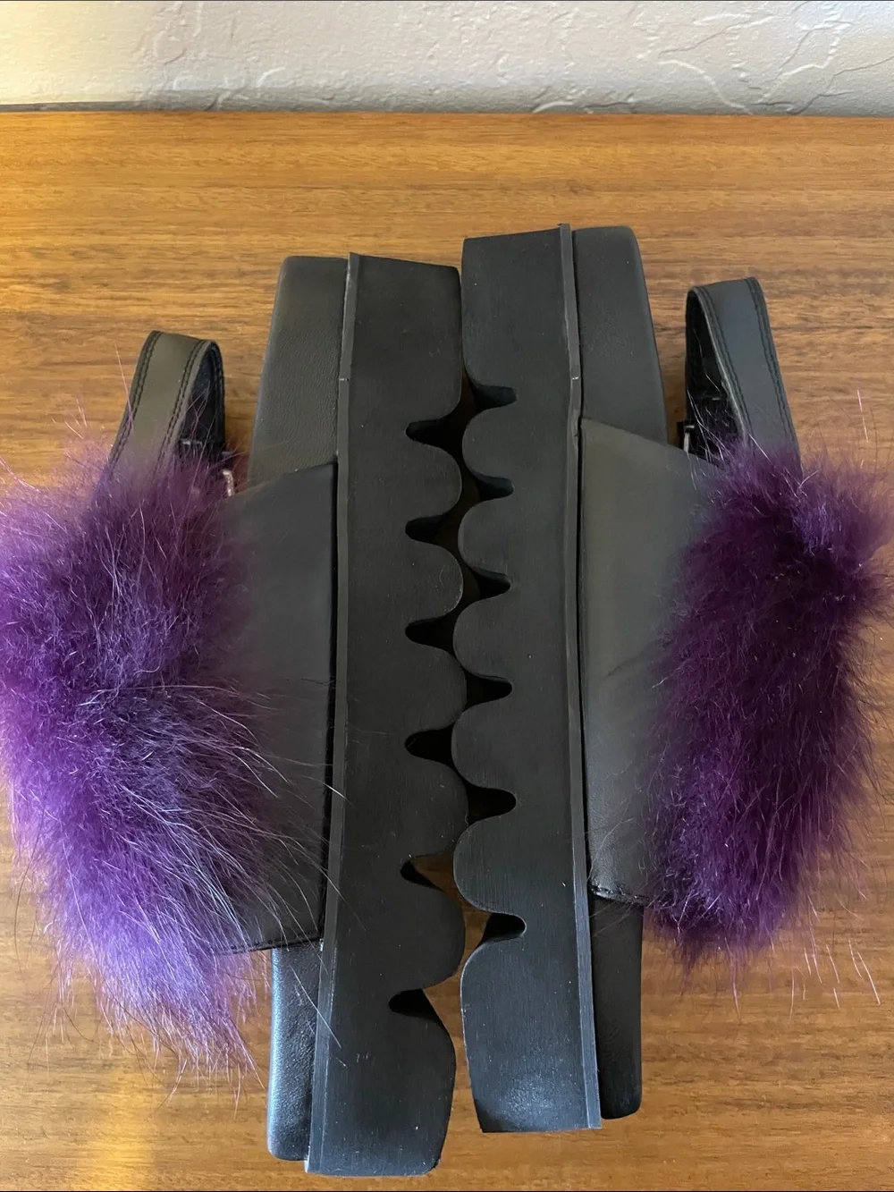 Japanese Brand “Movie’s” Purple Faux Fur Platforms Size 39 or 8.5